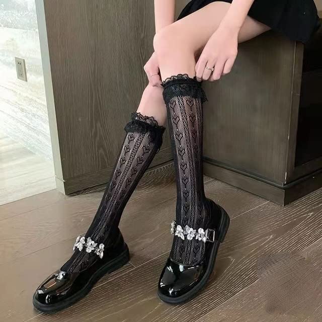 Bas Mignons en Dentelle, Bas Cuissardes (Noir 6, Taille Unique) (Noir 7, Taille Unique) (Noir 5, Taille Unique) (Noir 4, Taille Unique)