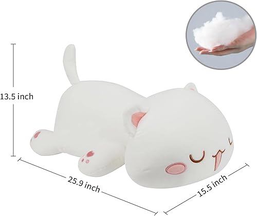 Miniatura 10 de AFAN Muñeca de gato súper suave y bonita almohada de gato que acompaña a la muñeca para dormir (gris entrecruzado, 25.6in  25.9 pulgadas)