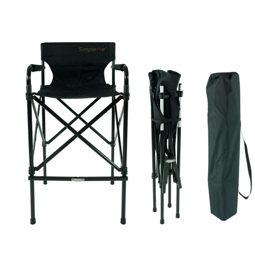 Tabouret pliant en aluminium de 79 cm pour coiffure et salons