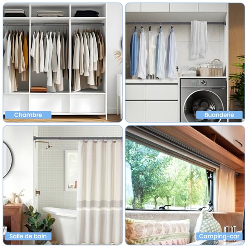 Tringle dressing extensible pour optimiser armoires et buanderies