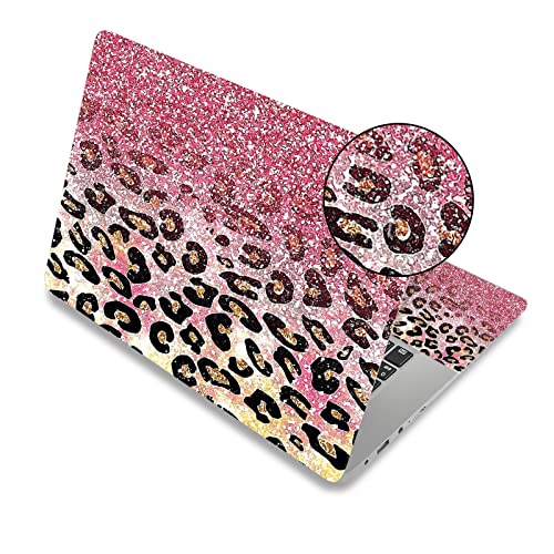 ARTSO 15.6 inch Laptop Notebook Skin Sticker Universal Soft Art Cover Decal Fits 12 13 13.3 14 15 15.4 15.6 inch Laptop Protector,Easy to Apply, Reusable, Pink Leopard Print