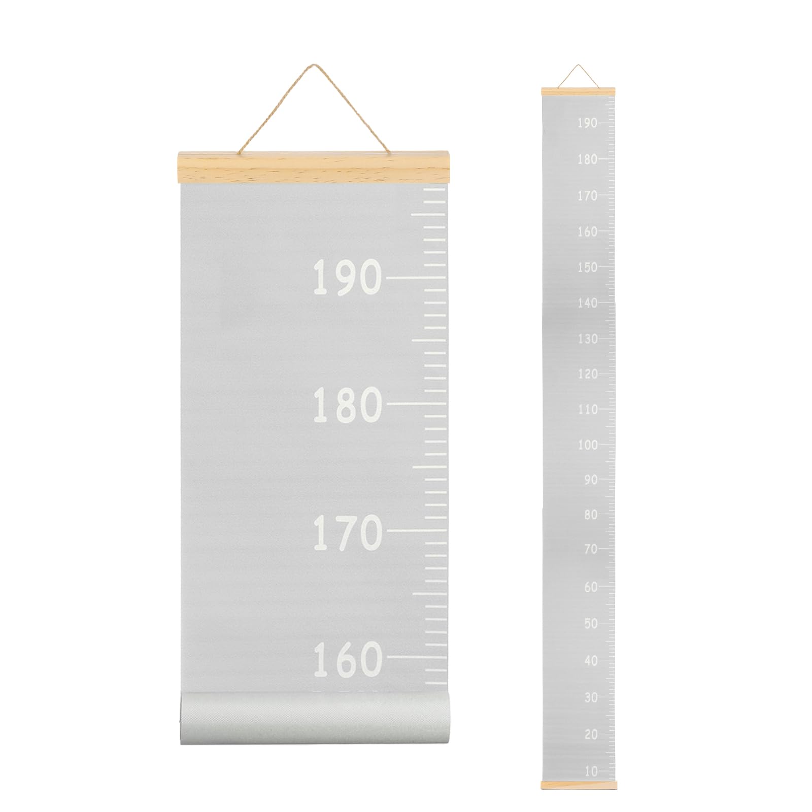 sourcing map Growth Chart for Wall, 195 x 20cm Removable Canvas Height Chart Ruler, Hanging Measurement Ruler for Bedroom Playroom Wall Decor (Gray, Morandi Colors)