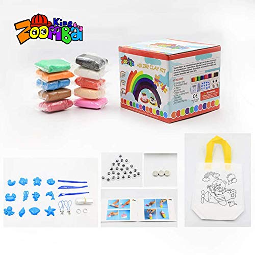 Air Dry Clay kit By Zoomba Kids NonToxic clay I Air Dry Clay SetIEco-Friendly clay for kids I 28 Modeling Clay for Kids Ultra-light Magic Clay with Sculpting Tools and Project Accessories and Tutorial