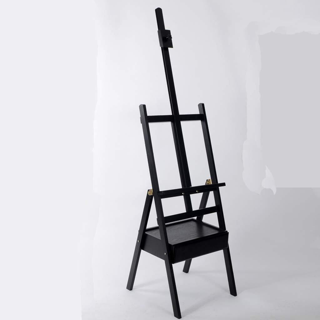 WDSOPK Easel Retractable Student Beginner Drawer Multifunction Multi-function Easel Painting Exhibitions Applicable Occasion Beech(Black)