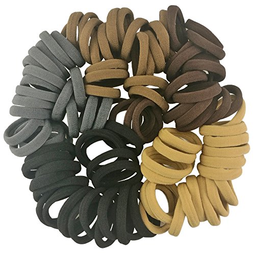 100 Pcs Hair Scrunchies Cotton Elastic Hair Bands Scrunchy Hair Ties Ropes Scrunchie for Women or Girls Hair Accessories for Thick Hair (Neutral Color)