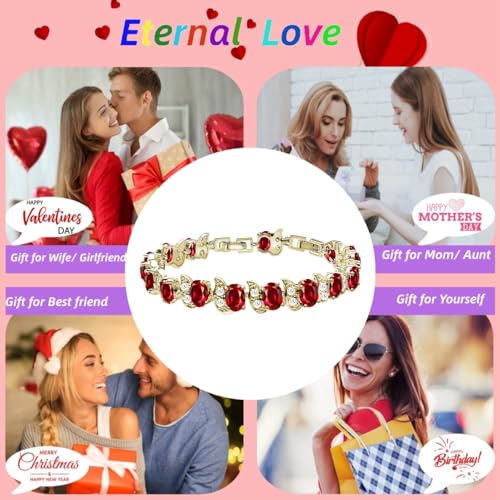 Image of LMXXVJ Fashion Tennis Bracelet Created Emerald White Gold Plated Charm Bracelet Gifts Jewelry for Women