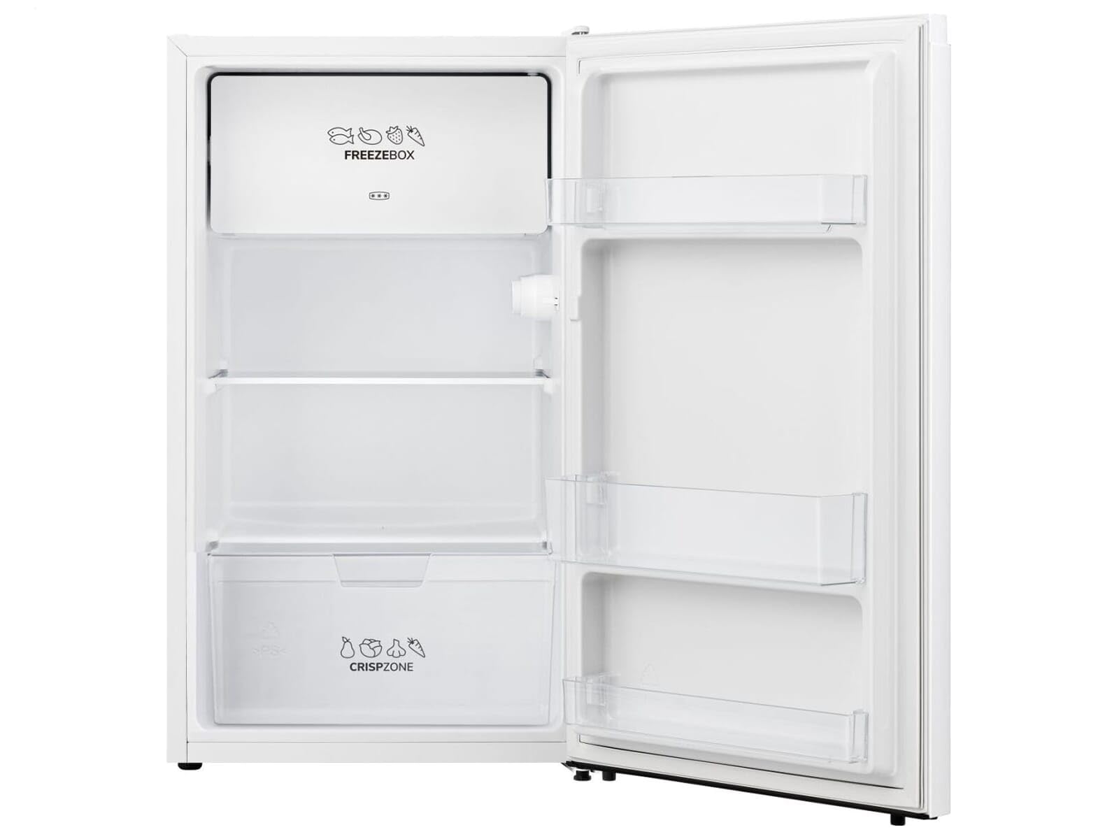Gorenje RB39EPW4 lodówka stołowa z zamrażalnikiem/wolnostojąca/EEK E / 38 dB / 82 litry/CrispZone/oświetlenie LED/wymienne zawiasy drzwi/wys. x szer. x gł.: 84,2 x 47,5 x 44,8 cm/biała