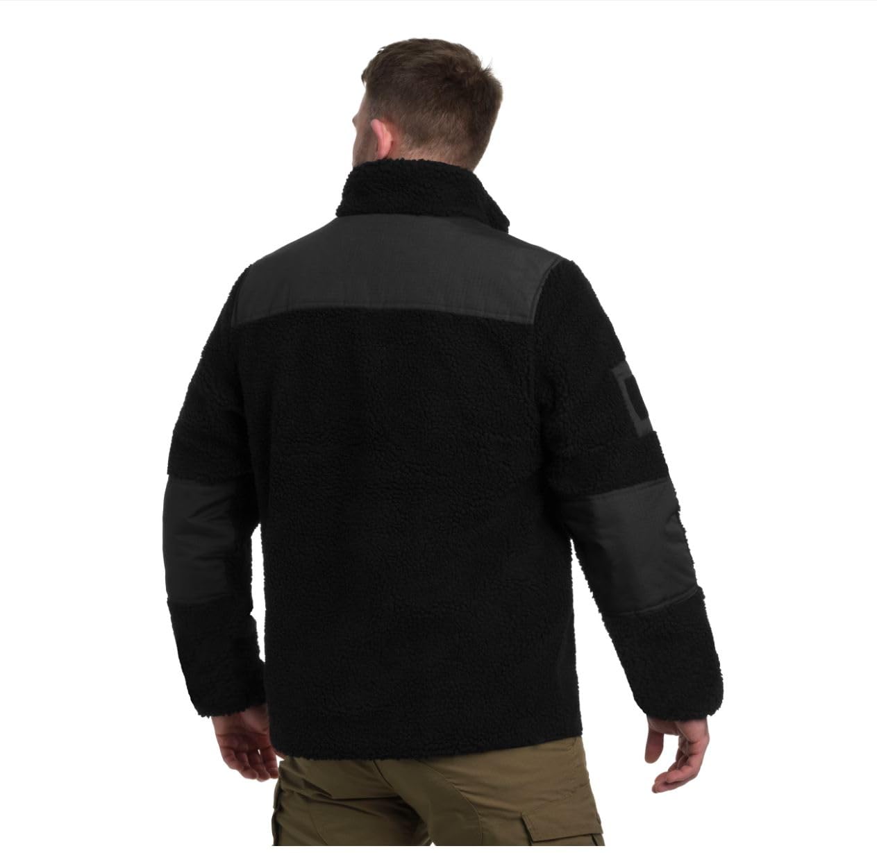 Military Wear Tactical Teddyfleece | Herren Outdoor Fleecejacke mit 5 Taschen, Survival Bushcraft Ausrüstung, Taktische Fleece mit Klettverschluss