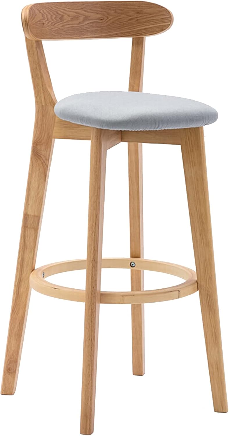 AITEKODVG Modern Bar Stool, Solid Wood Desk Chair with Backrest