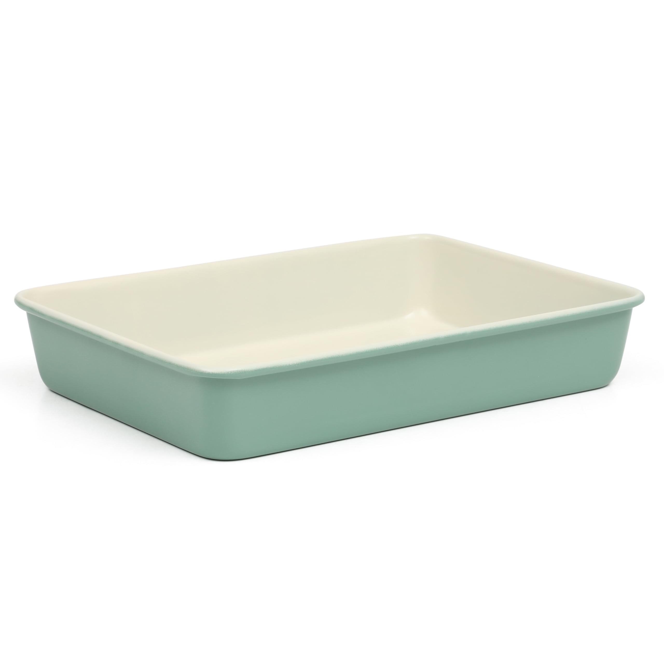 Martha Stewart Gallen 13 x 9 Inch Rectangular Nonstick Carbon Steel Cake and Baking Pan – Teal, Durable Bakeware for Even Cooking and Easy Release