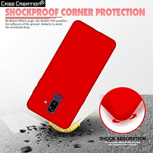 Image of Case Creation Luxurious OG Series for Samsung J8 Case Cover,Anti-Dirty Slim Case Frosted Matte Cute Candy TPU Raised Bezel (Splash of Color) Back Cover for Samsung Galaxy J8 -Wine Red