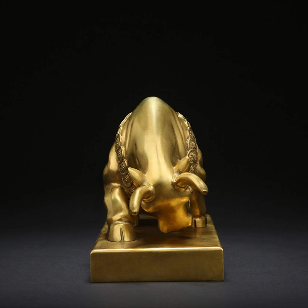 Statua di Feng Shui/Ricchezza Figurina fortunata Feng Shui cinese Decorazione Ornamento Moneta Rame puro Ornamenti di mucca Statuette per regali di Capodanno Soldi Ricchezza fortunata Statua di prote