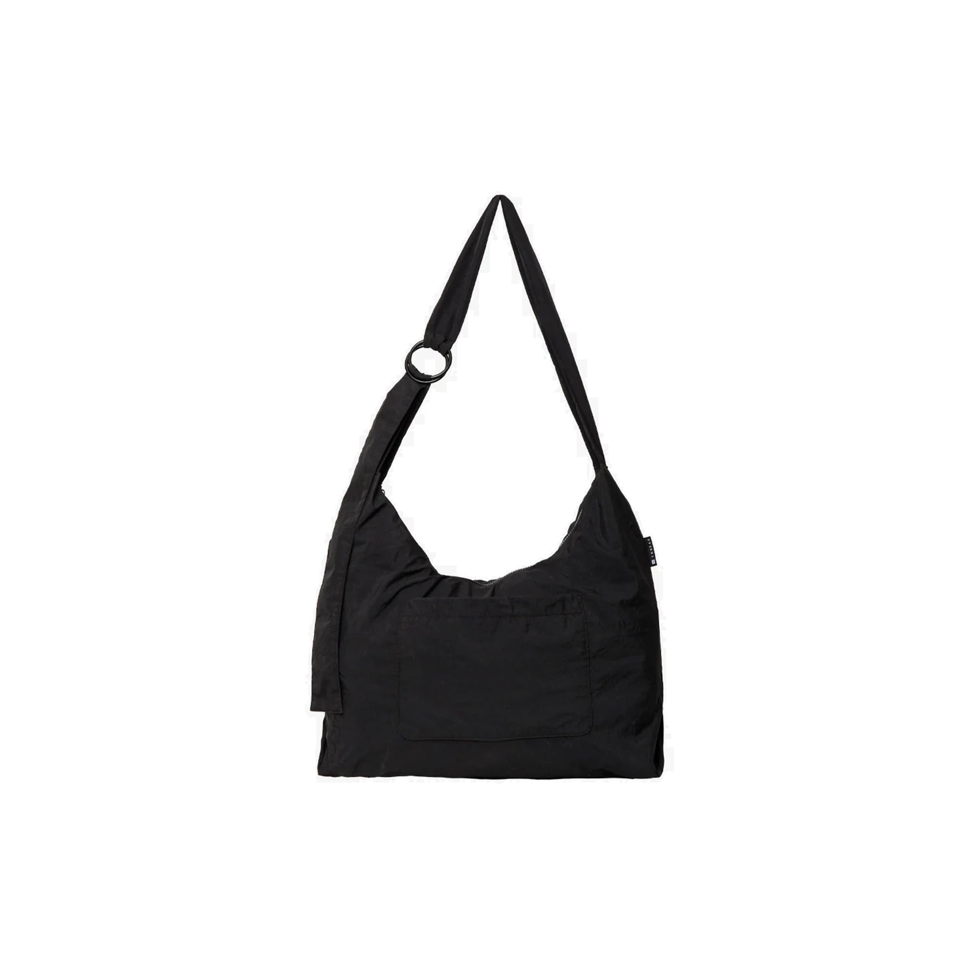 Thread Wallets Mini Slouchy Bag for Women - Crescent Sling Purse with Adjustable Strap & Zip Pocket, Unstructured & Foldable (Black)