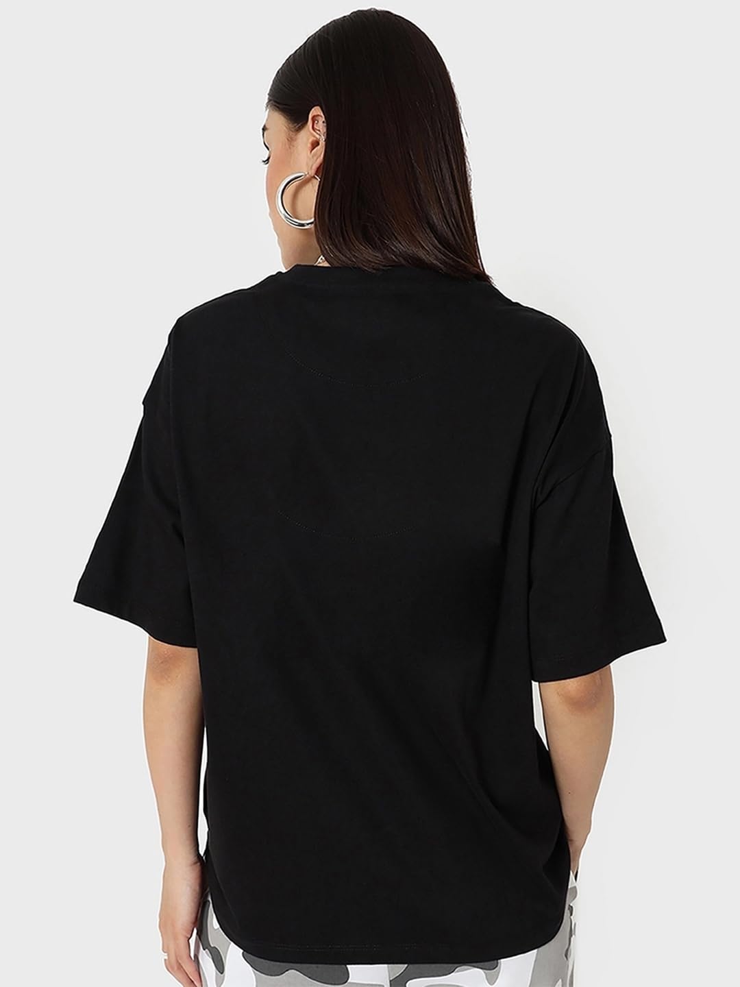 Bewakoof Lot de 2 t-shirts en pur coton pour femme - Grande taille - Demi-manches - Col rond