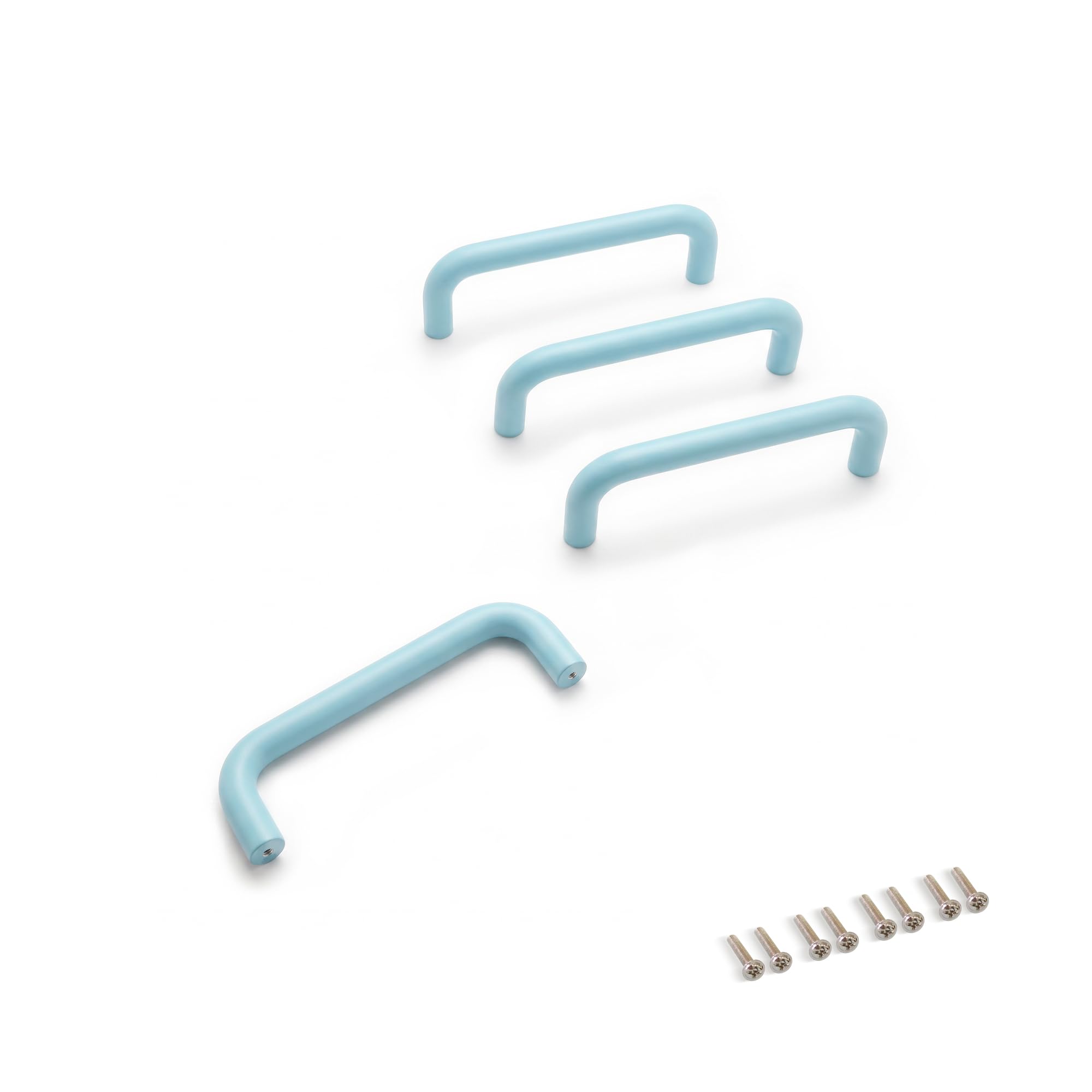 4 Pack Blue Aluminium Handles, 96mm for Bedside Drawers, Calm Boys Bedroom — image 1