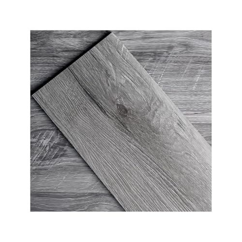 GreenFullHouse Tablones de vinilo autoadhesivos con efecto de madera para despegar y pegar, 15,24 cm x 15,24 cm, 2,0 mm, 1 pieza impermeable para cocina, sala de estar, dormitorio (muestra gris)