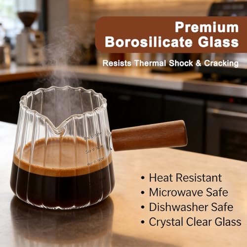Set de 2 vasos medidores para espresso de vidrio 180ml miniatura 3