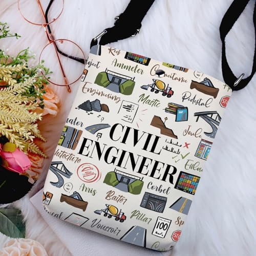 G2TUP Civil Engineer Appreciation Gift Civil Engineer Words Crossbody Bag Future Civil Engineer Civil Engineering Gift2