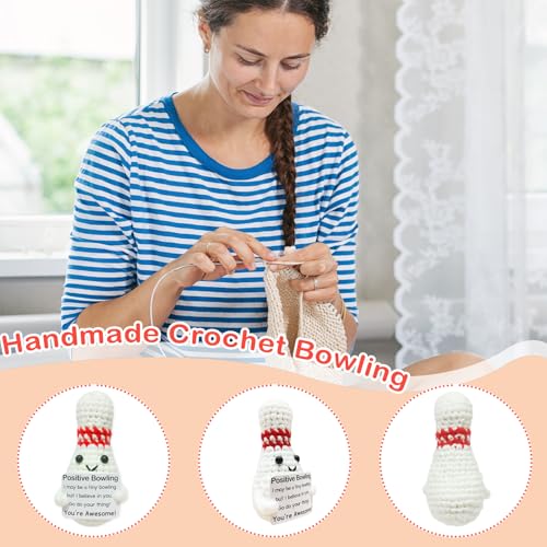 image for Zelaxeyi Mini Funny Crochet Bowling Ball Gift for Bowling Lovers, Birt