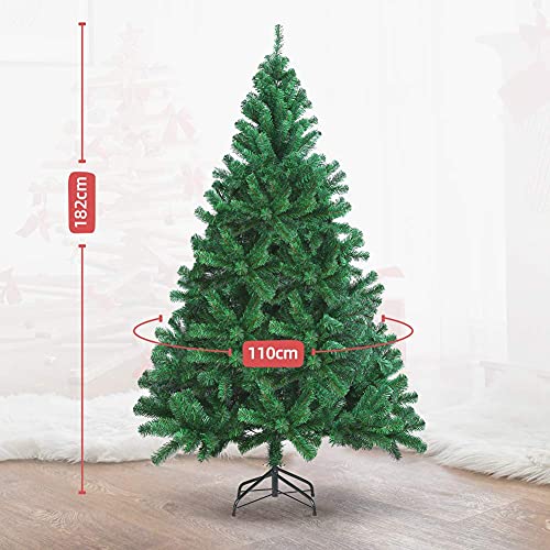 OUSFOT-Christmas-Tree-6ft-Realistic-Artificial-PVC-PE-815-Branches-Easy-Assembly-Foldable-Reusable-Metal-Stand-with-Xmas-Tree-Storage-Bag-Decoration-Indoor-for-Christmas