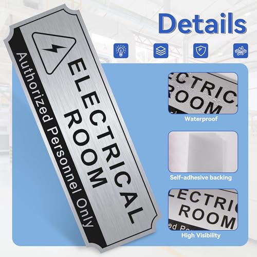 image for LUHIMO Electrical Room Sign for Business Door，Self-Adhesive Durable 