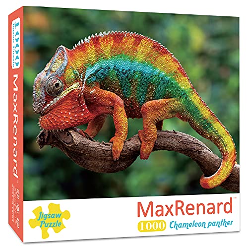MaxRenard Puzzle animal Chameleon Panthère 1000 pièces pour adultes Puzzle pour jeu de famille Cadeau Puzzle défi