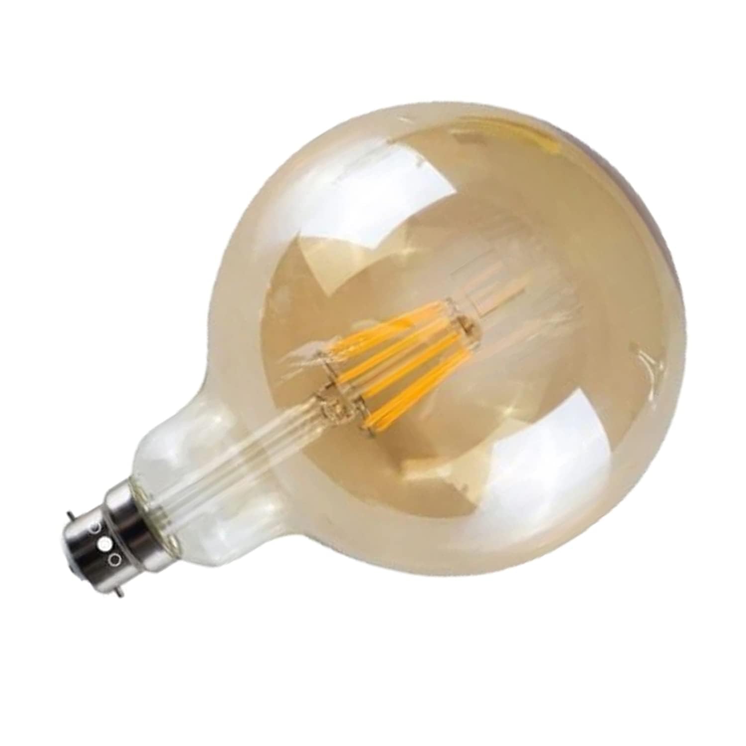 Ledsone ‎Transparent Led E27 Light Bulb, 8W (60W Equivalent) G125 Dimmable Edison Screw Warm White 2700K 806 Lumen V Intage Led Filament Lighting Amber Globe Energy Saving Bulb For Home Decoratio