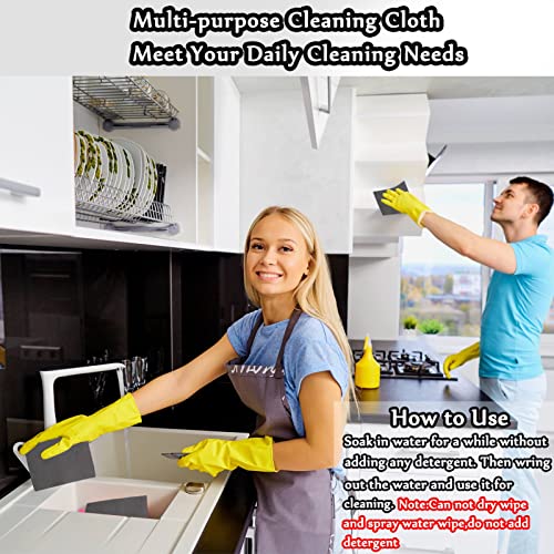 XANGNIER Paño de Limpieza mágico Grueso, 8 paños sin Pelusas, Trapo de Limpieza de Microfibra Reutilizable para Ventanas, Espejos, Vidrio, Coche, Gris - imagen 3