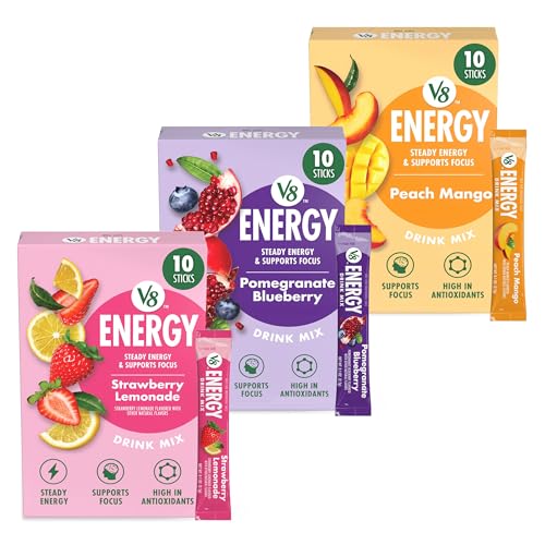 28% coupon - V8 Energy Drink Powder, Fruit Flavors, 30 Packets