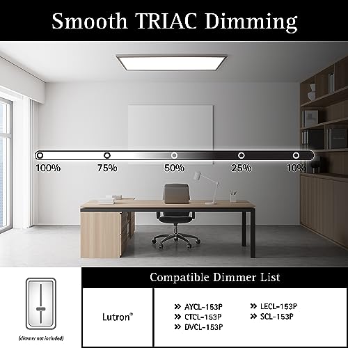 Image of UltraLux 1x4 Surface Mount Slim LED Panel Dimmable 3CCT Brushed Nickel 2Pk