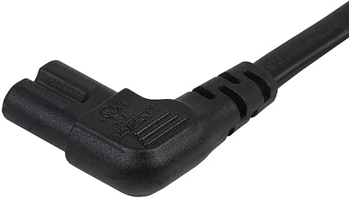 Miniatura 3 de Cable de alimentación para TV, cable de alimentación de TV LCD en ángulo de 90, 2 clavijas, figura 8, cable de alimentación en ángulo tipo L IEC C7