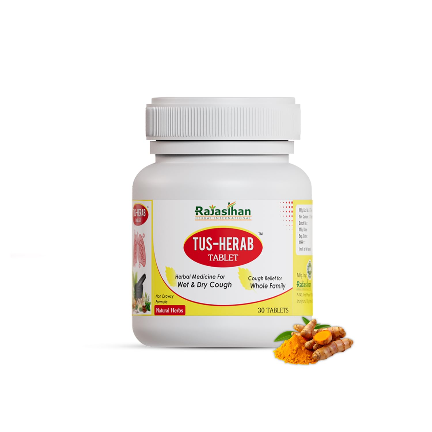 Tus - Herab Tablet for Cough, Sore Throat | Ayurvedic Tablets For Seasonal Cough & Flu | 30 Tablet (Pack of 1)