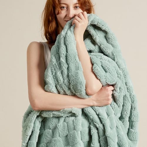 Bedsure GentleSoft Sage Green Throw Blanket for Couch - Super Soft Cozy Blankets Gifts for Women Men Girls, Cute Small Fleece Throws for Bedroom Home Decor, 50x70 Inches