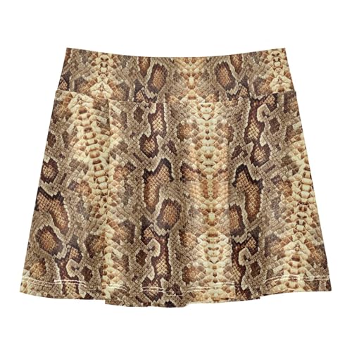 Girls Skorts High Waist Athletic Skirts with Shorts Giraffe Print Stretchy Teens Performance Tennis