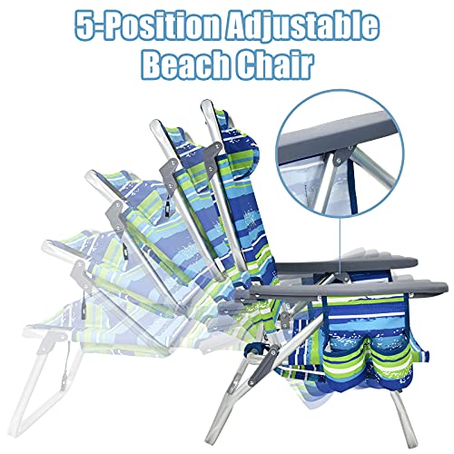 Giantex-Beach-Chair-4-Pack-Sling-Camping-Chair-Sunbathing-Chairs-with-5-Adjustable-Position-Head-Pillow-Storage-Bag-Towel-Bar-Cup-Holders-Folding-Fishing-Backpack-Lawn-Chairs