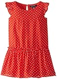 Nautica Little Girls' Polka Dot Chiffon Dress with Flutter Sleeve