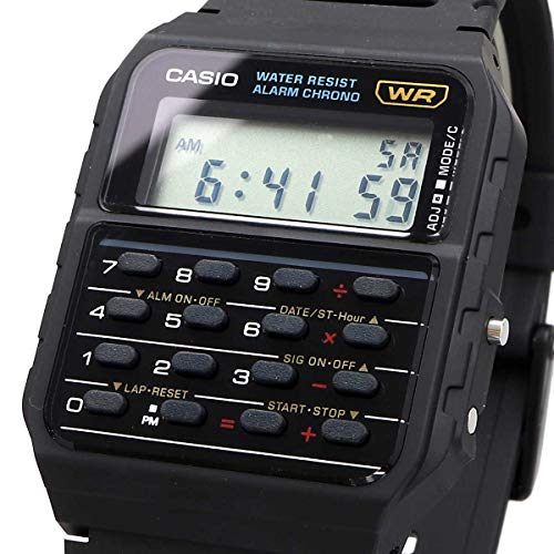 Image of CASIO CA-53W-1Z Calculator Watch with Calculator Function, Simple Package Without Cosmetic Box, Black, Black CA-53W-1Z, Classic