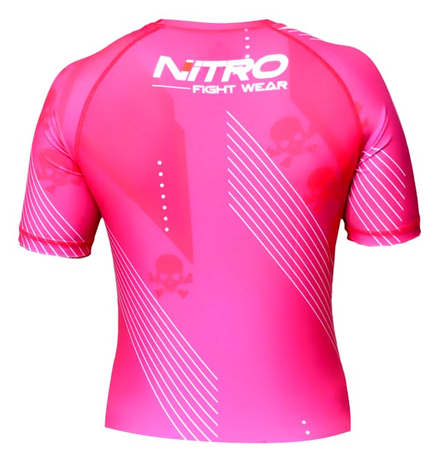 Women's BJJ Rash Guard - Pink - Short Sleeve Brazilian Jiu Jitsu Grappling Rashguard Womens2