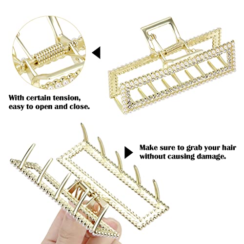 BELICOO Metal Hair Claw Clips, 3Pcs Large Metal Claw Clips Hair Clip Strong Hold Hair Claw Clips - Image 2