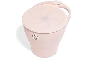 Kid-Friendly Collapsible Snack Cup with Attached Lid