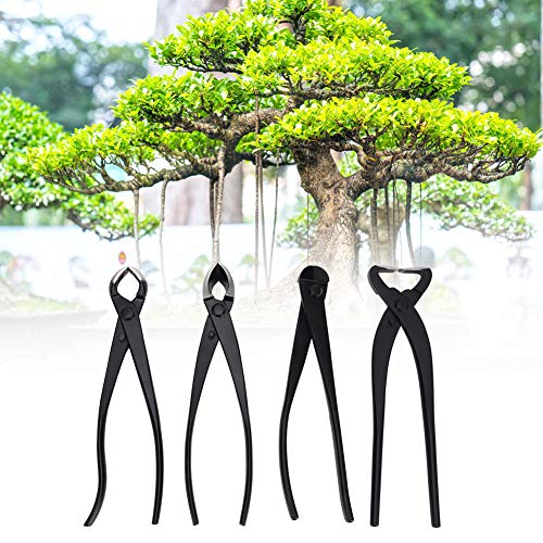 Bonsai Garden Plant Scissors Trimming Tool Set with Storage Bag for Tree Care Stainless Steel 4pcs Kit for Bonsai Enthusiasts