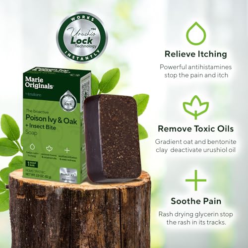 Image of Marie's Original Poison Ivy Soap Bar | All Natural Poison Ivy Treatment | Anti-Itch Skin Cleanser Bar Wash for Poison Ivy, Poison Oak & Sumac | Removes Oils, Soothes & Relieves Rashes | 2.9 ounces