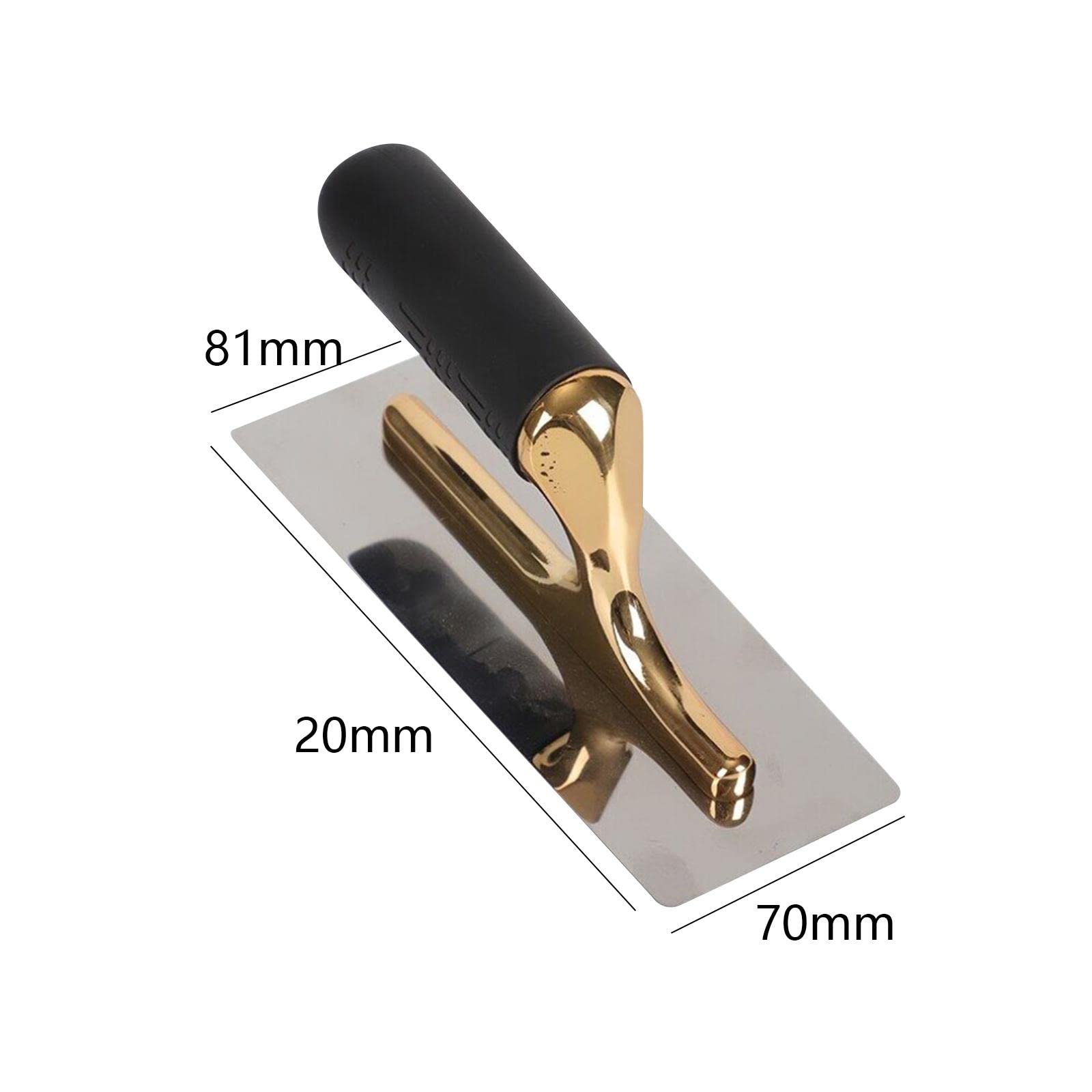 Set di 2 cazzuole per cartongesso in acciaio inox con manico morbido per muri, calcestruzzo, 20 cm