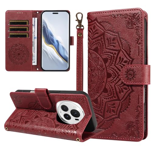 �X�}�z�P�[�X �Ή��@�� for Honor Magic6 Pro �X�}�z�P�[�X�y�t���b�v�� �X�^���h�t�� �J�[�h�z���_�[ �������[ �}�O�l�b�g���� �E�H���b�g�zRed