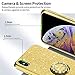 OCYCLONE Cute Glitter Diamond Case with Ring Stand Compatible with iPhone Xs X for Women Girls, Gold