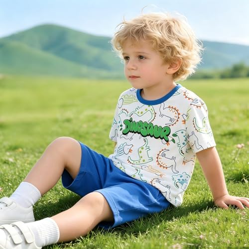 Image of Toddler Boys 4 PCs T-shirts and Shorts Set Baby Summer Clothes Outfit