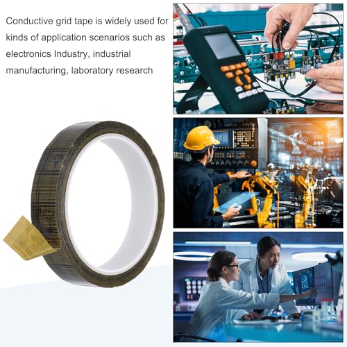 Image of PATIKIL Antistatic Tape, 2.36 Mil Thick, 13 /16 Inch x 39 Yards Conductive Adhesive Grid ESD Tape for Circuit Board Laptop Mobile Phone Communication Electronics Parts Black /Yellow