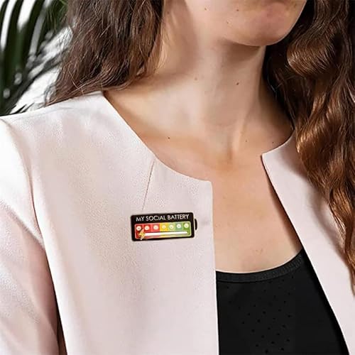 Broche esmaltado feminino engraçado 2023 - 7 dias por semana My Social Battery broche de lapela cria