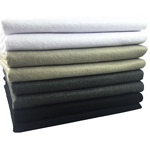 4pcs Thick 1.4mm Soft Felt Fabric Sheet Assorted Color Felt Pack DIY Craft Sewing Squares Nonwoven Patchwork (92x90cm Black & White) - Thumbnail 3