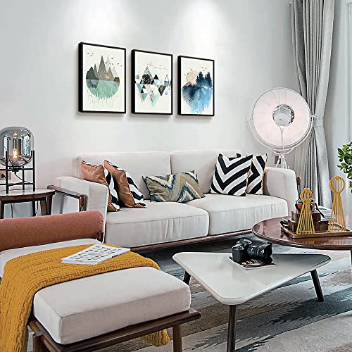 Abstract Mountain In Daytime Framed Canvas Prints Wall Art Paintings Abstract Geometry Wall Artworks Pictures For Living Room Bedroom Decoration, Home Bathroom Wall Decor Posters (Black Framed) #TOP1